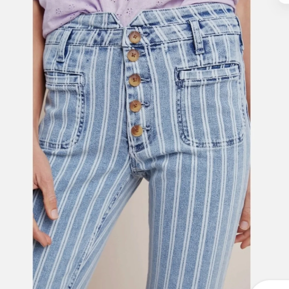 Pilcro and the Letterpress high Rise Slim, Striped Acid Wash ,Size 29